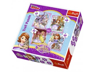 Trefl Puzzle "4in1" Sofia's happy day/Disney Sofia the First