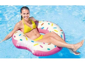 Colac gonflabil Intex "Donut", Aspect realist, Diametru 107 cm, 9 ani+