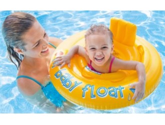 Colac gonflabil Intex "My Baby Float", Suport tip scutec, Diametru 70 cm, 6-12 luni