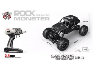 Masina cu RC OFF-ROAD CRAWLER – TIGER (negru mat, acumul. 4,8V, 1:18)