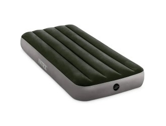 Saltea gonflabila Twin Jr. Classic Downy cu pompa de picior integrata, 76x191x25 cm, max. 136 kg, Intex (64760)