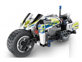 XTech Bricks: Pull Back Police Motorbike, 193 pcs