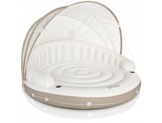 Insula gonflabila Intex "Canopy Island", Baldachin detasabil si Spatar confortabil, 199 x 150 cm, pana la 200 kg