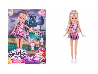 Set papusa cu figurine catelusi SPARKLE GIRLZ 27CM 00452