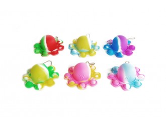 Jucarie Caracatita Plop Up! reversibila breloc 9.2cm diverse culori