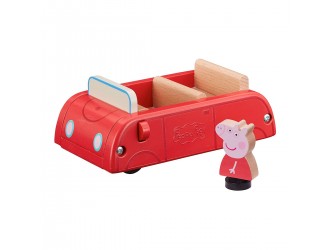 Set din lemn masina si figurina Peppa Pig