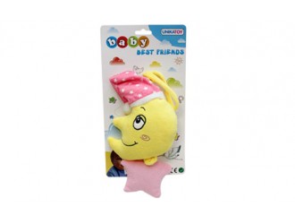 Jucarie muzicala de plus Luna 16CM (roz/albastru) UNIKATOY
