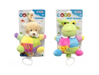 Jucarie de plus muzicala Animale Urs/Broasca 18CM UNIKATOY