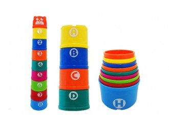 Set Piramida-Turn din cupe multicolore UNIKATOY 24642