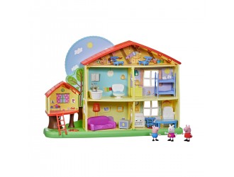 Set de joaca Cabana Peppa Pig cu sunete si lumini 3 figurine si accesorii