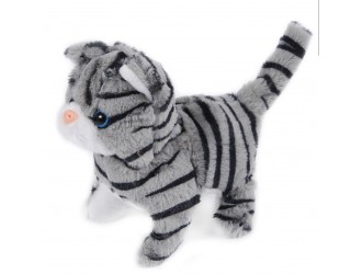 Pisica interactiva gri/negru 15,5cm