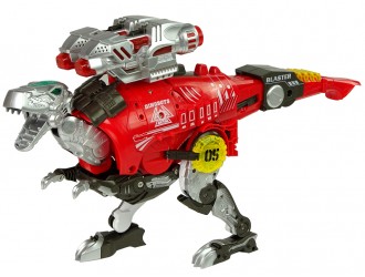 Blaster transformer Dinobots 2 in 1 Tiranozaur Rex rosu