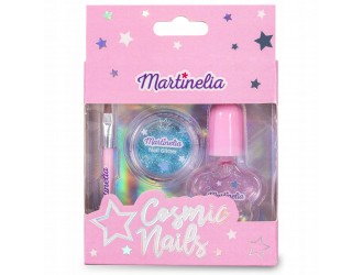 Set Martinelia Cosmic Nails, perie, pudra cu sclipi, oja,