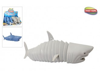 Jucarie Fidget Rechin 21cm albastru/gr