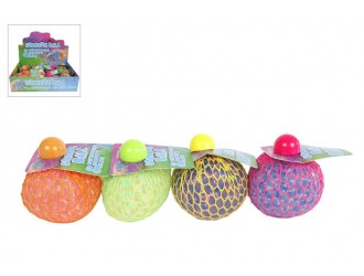 Minge antistres in plasa cu sclipici si slime perlat 7 cm diverse culori