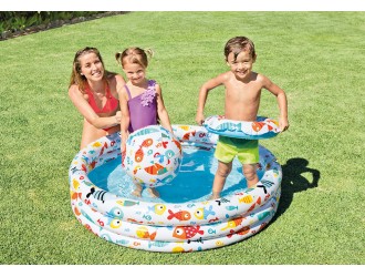 Piscina gonflabila Intex "Sunset Glow", 3 Inele colorate, 132 x 28 cm, 2 ani+