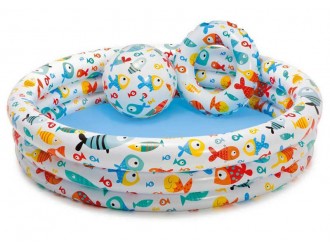 Piscina gonflabila Intex "Sunset Glow", 3 Inele colorate, 132 x 28 cm, 2 ani+