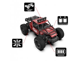 Masina cu telecomanda Off-Road Crawler Race culoare rosie mat 1:14 (acumul. 6V)