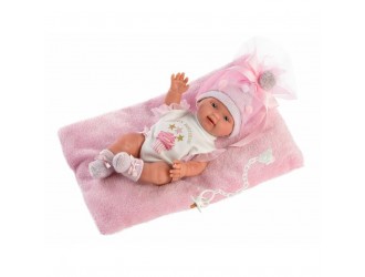Papusa bebelus fetita cu corp moale New Born 26cm Llorens