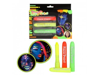 Creioane fluorescente pentru pictura pe fata 3 culori