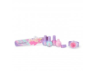 Set balsam de buze, ceas si 4 lacuri de unghii Little Unicorn Martinelia 11937, 17 ml