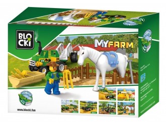 Set de constructie Tractor 43 el. Blocki MyFarm Small Tractor