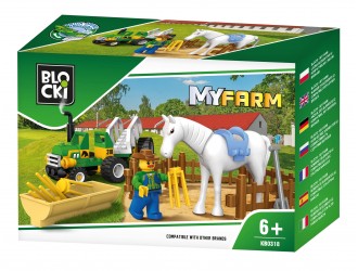 Set de constructie Tractor 43 el. Blocki MyFarm Small Tractor