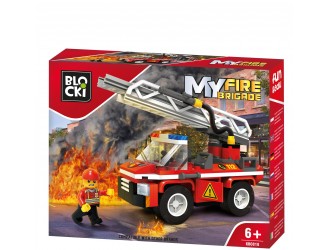Set de constructie Camion de Pompieri cu scara Blocki MyFireBrigade