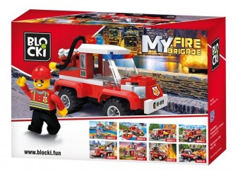Set de constructie Camion de Pompieri cu macara Blocki MyFireBrigade
