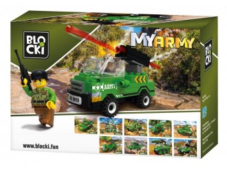 Set de constructie Masina cu tun Blocki My Army