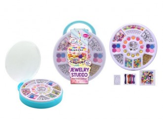 7166062 Set creativ margele in cutie de plastic rotunda