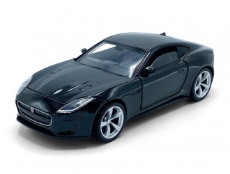 Macheta auto Jaquar F-Type, 1:32, Black, directie activa roti fata, suspensii, lumini si sunet
