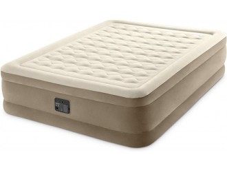 Pat gonflabil Intex Ultra Plush Headboard, Tehnologie Fiber-Tech, Pompa Electrica Incorporata 220V, 152 x 203 x 46 cm, max. 272 kg