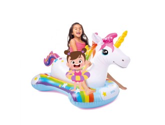 Saltea gonflabila tip Pluta Intex "Unicorn", cu Manere rezistente, 163 x 86 cm, Sarcina 40 kg, 3 ani+