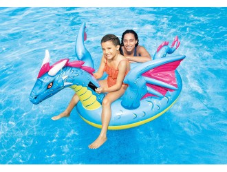 Saltea gonflabila tip Pluta Intex "Dragon", cu Manere rezistente, 201 x 191 cm, Sarcina 40 kg, 3 ani+