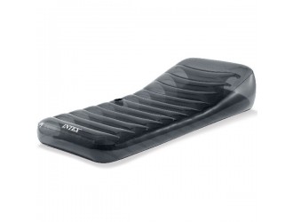 Sezlong gonflabil de lux Intex, cu Tetiera si Design Ergonomic, Gri, 211 x 99 cm, max. 100 kg