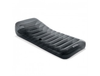 Sezlong gonflabil de lux Intex, cu Tetiera si Design Ergonomic, Gri, 211 x 99 cm, max. 100 kg