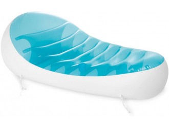 Sezlong gonflabil de inot Intex "Splash", Forma Ergonomica, Suport pentru pahar, 193 x 124 cm, Albastru