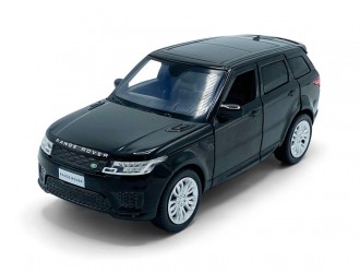 Macheta auto Range Rover Sport, 1:32, Black mecanism pull-back, lumini si sunet