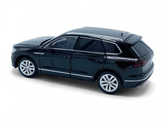 Macheta auto VW Touareg, 1:32, Black, directie activa roti fata, suspensii, lumini si sunet