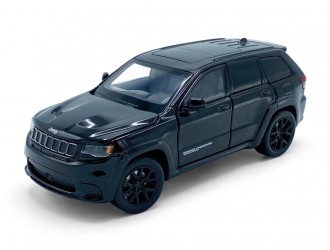 Macheta auto Jeep Grand Cherokee Trackhawk, 1:32, Black, directie activa roti fata, suspensii, lumini si sunet