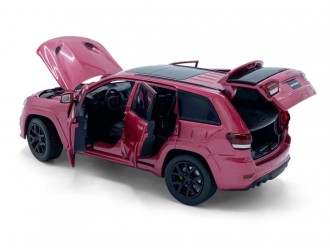 Macheta auto Jeep Grand Cherokee Trackhawk, 1:32, Red, directie activa roti fata, suspensii, lumini si sunet