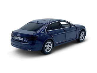 Macheta auto Audi A4, 1:32, Blue directie activa roti fata, suspensii, lumini si sunet
