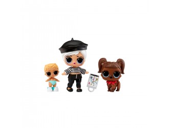 Set 3 figurine L.O.L. Surprise! seria OPP Tot + Pet + Lil Sis -Beatnik Babe + Darling Doggie + Lil Kicks