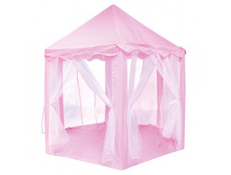 Cort Castel cu perdele, roz, 120x140x140 cm