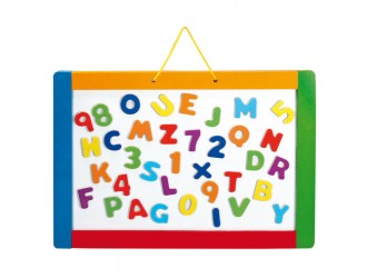 Tabla magnetica de agatat, dubla, cu litere si cifre, 42x30 cm