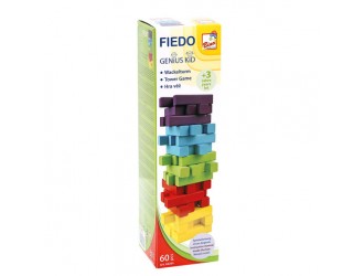 Joc din lemn Turnul instabil color 60 piese