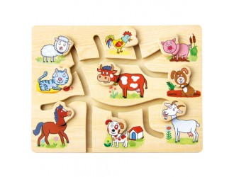 Jucarie din lemn, potriveste corect, Animale Domestice