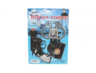  Set Politie cu pistol, catuse, insigna, fluier, toc 24321