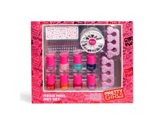 Set cu 8 lacuri si accesorii pentru unghii Mega Nail Art Set Magic Studio Pretty Girls